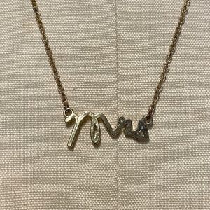 Mrs. Newly Wed / Bride Cursive Gold Plated Necklace